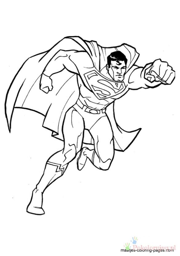 Superman – Kolorowanka dla dzieci Superman do kolorowania, postać z komiksu, dla dzieci, darmowa do druku.