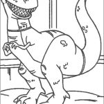 Dinozaur do kolorowania, czarno-biała ilustracja dla dzieci.