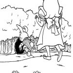 Kolorowanka Alicja i Biały Królik do druku dla dzieci.