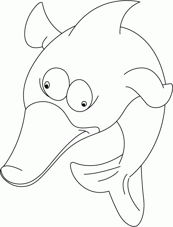 Bajkowy portret delfina Bajkowy delfin z dużymi oczami - prosta kolorowanka