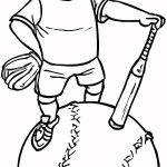 Dziecko z kijem baseballowym na dużej piłce do gry w baseball.