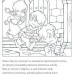Kolorowanka z legendą polskiego Bazyliszka dla dzieci do druku.