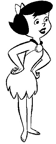 Betty Rubble - kolorowanka do druku Betty Rubble stojąca z rękami na biodrach - kolorowanka