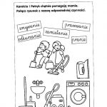 Kolorowanki do wydrukowania z domowymi czynnościami dla dzieci.