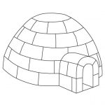 Prosta kolorowanka igloo do wydrukowania dla dzieci.