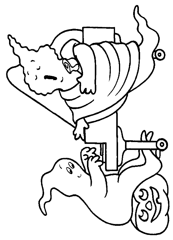 Duchy przy halloweenowej dyni - kolorowanka Dwa duchy przy halloweenowej dyni - kolorowanka do druku