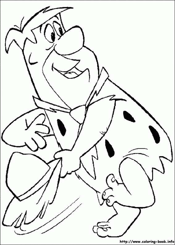 Fred i kręgle - kolorowanka Flinstonowie Fred Flintstone z kulą do kręgli - kolorowanka