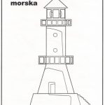 Kolorowanka latarnia morska do wydruku dla dzieci.