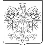 Szablon godła Polski do kolorowania dla dzieci.