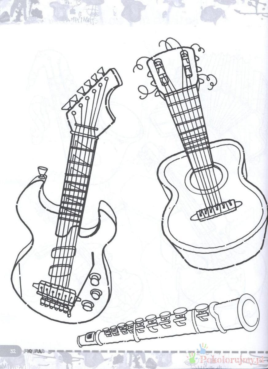 Instrumenty Muzyczne Kolorowanki Dla Dzieci Kolorowanki Do Wydrukowania