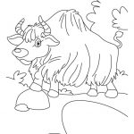 Koziołek do kolorowania, czarno-biała ilustracja do druku.