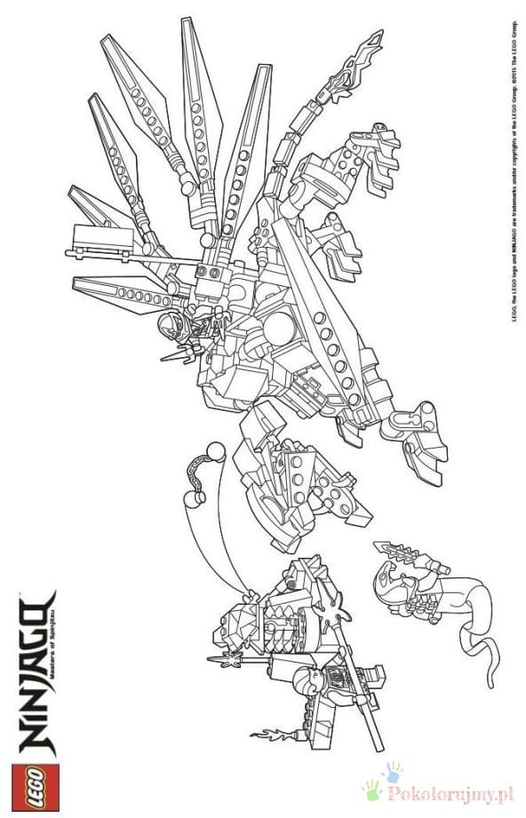 Kolczasta maszyna Ninjago - kolorowanka Kolczasta maszyna LEGO Ninjago i wojownicy - kolorowanka