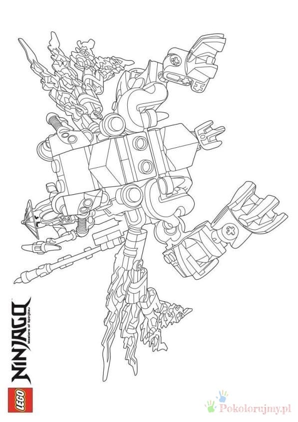 Opancerzony przeciwnik Ninjago - kolorowanka Kolczasty opancerzony wojownik LEGO Ninjago - kolorowanka