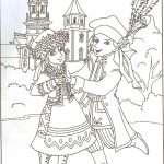 Kolorowanki do wydrukowania z postaciami w tradycyjnych strojach.
