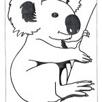Koala do kolorowania, czarno-biała ilustracja, dla dzieci, do druku.
