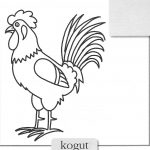 Prosta kolorowanka koguta na papierze do wydrukowania.