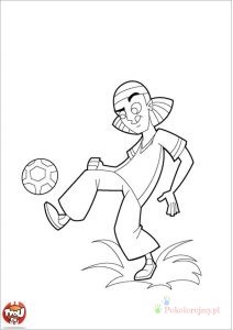 Piłkarz podbijający futbolówkę kolanem