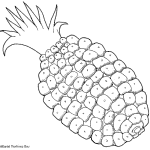 Kolorowanka ananas do druku dla dzieci, idealna do nauki kolorowania.