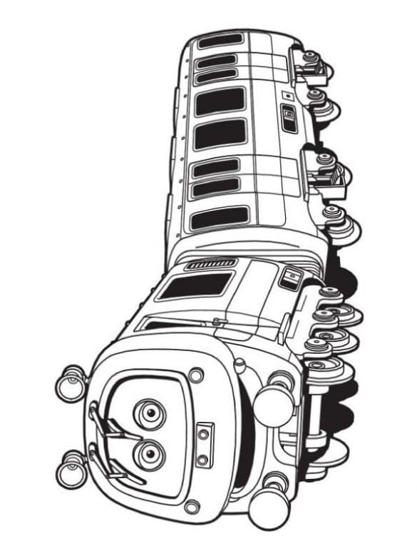 Chuggington - kolorowanka z lokomotywą nr 4 Lokomotywa z bajki Chuggington - kolorowanka do druku nr 4