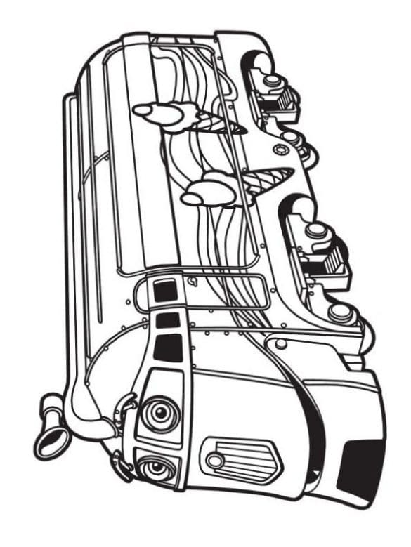 Chuggington - kolorowanka z lokomotywą nr 5 Lokomotywa z bajki Chuggington - kolorowanka do druku nr 5
