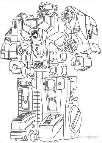 Duży robot Zord z Power Rangers Duży mechaniczny robot Zord z masywnymi ramionami - kolorowanka Power Rangers