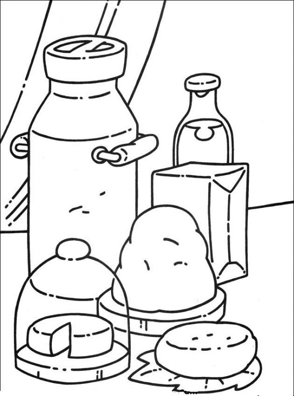 produkcja mleka, jedzenie – kolorowanka