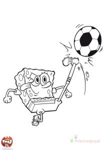 SpongeBob podbijający piłkę nożną