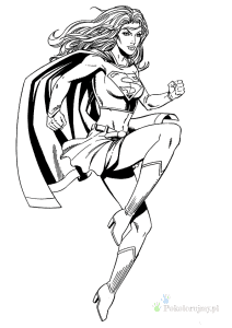 Supergirl w akcji – kolorowanka Supergirl w akcji - kolorowanka do druku