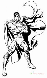 Superman w kostiumie – kolorowanka Superman w charakterystycznym kostiumie - kolorowanka do druku
