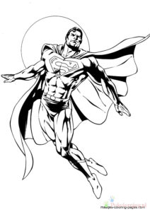 Superman w dynamicznej pozie – kolorowanka Superman w dynamicznej pozie - kolorowanka do druku