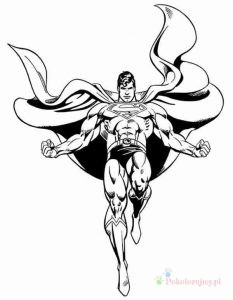 Superman – dynamiczne ujęcie – kolorowanka Superman w dynamicznym ujęciu - kolorowanka do druku
