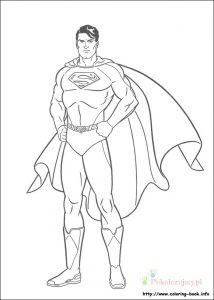 Superman w klasycznym kostiumie – kolorowanka Superman w klasycznym kostiumie - portret postaci - kolorowanka do druku