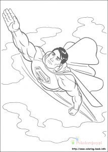 Superman – klasyczny lot – kolorowanka Superman w locie - klasyczna poza - kolorowanka do druku