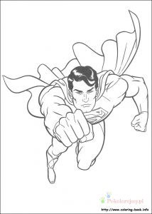 Superman leci do akcji – kolorowanka Superman lecący do akcji - kolorowanka do druku