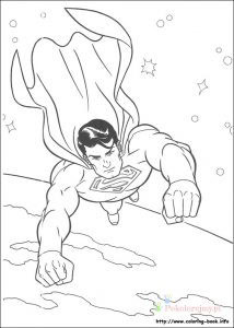 Superman leci do walki – kolorowanka Superman lecący do walki - kolorowanka do druku
