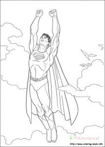 Superman z rozłożonymi rękami – kolorowanka Superman leci z szeroko rozłożonymi rękami - kolorowanka do druku