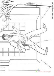 Superman na tle miasta – kolorowanka Superman na tle miasta i drzew - kolorowanka do druku