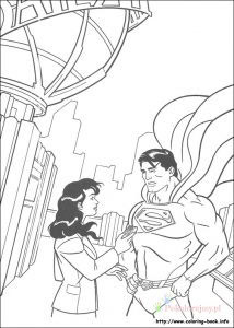 Superman i dziewczyna – rozmowa – kolorowanka Superman rozmawiający z dziewczyną - kolorowanka do druku