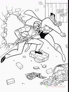 Superman – uliczna walka – kolorowanka Superman w ulicznej walce - kolorowanka do druku