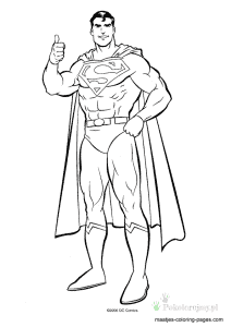 Superman z uniesionym kciukiem – kolorowanka Superman z uniesionym kciukiem - kolorowanka do druku
