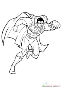 Superman w locie - kolorowanka do druku