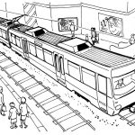 Kolorowanka tramwaj do wydrukowania dla dzieci.