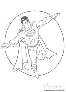 Uśmiechnięty Superman – kolorowanka Uśmiechnięty Superman w locie - kolorowanka do druku