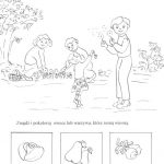Kolorowanki do wydrukowania z wiosennymi pracami w ogrodzie dla dzieci.