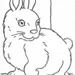 Szkic zajączka Billie Bunny do kolorowania dla dzieci.
