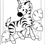 Zabawna zebra do kolorowania dla dzieci, czarno-biała ilustracja.