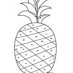 Prosta kolorowanka ananas do wydrukowania dla dzieci.