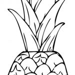 Prosta kolorowanka ananas do wydrukowania dla dzieci.