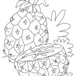Prosta kolorowanka ananas do wydrukowania dla dzieci.