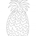 Prosta kolorowanka ananas do wydrukowania dla dzieci.